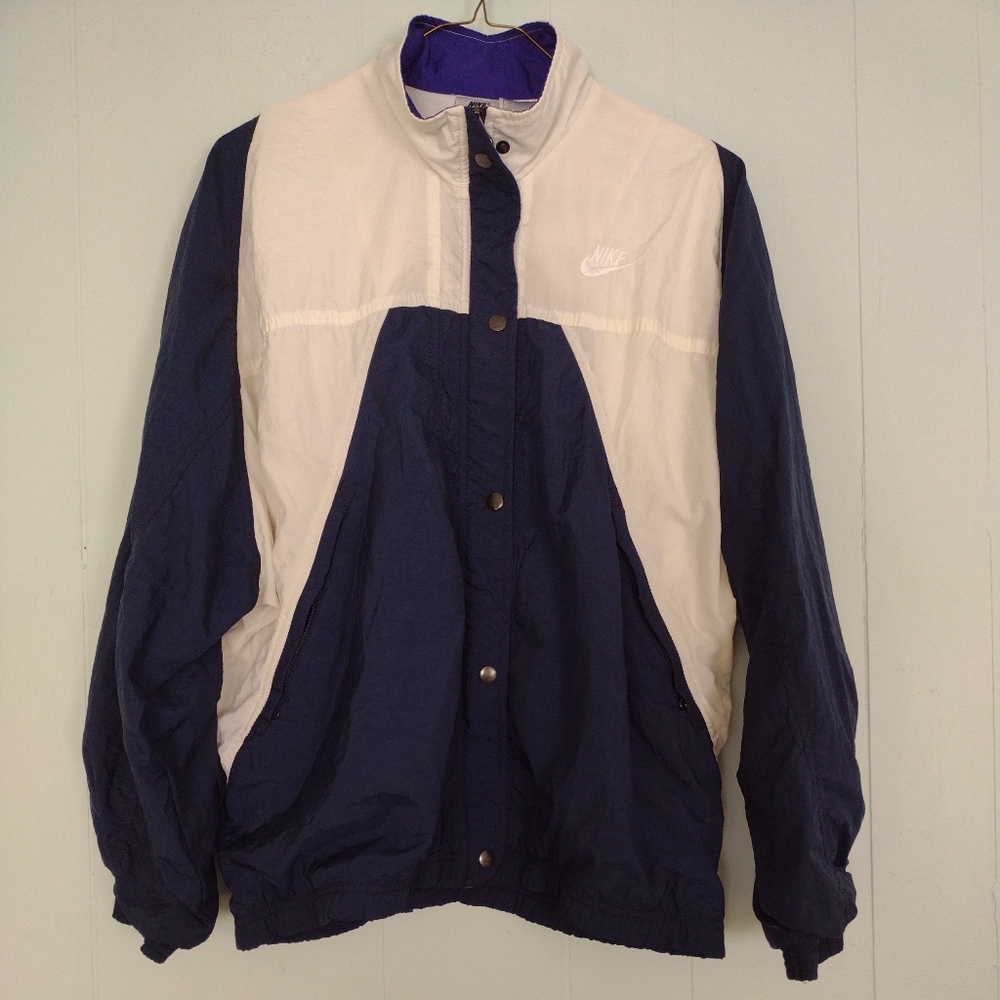 Nike Windbreaker Jacket retro blue women's Large